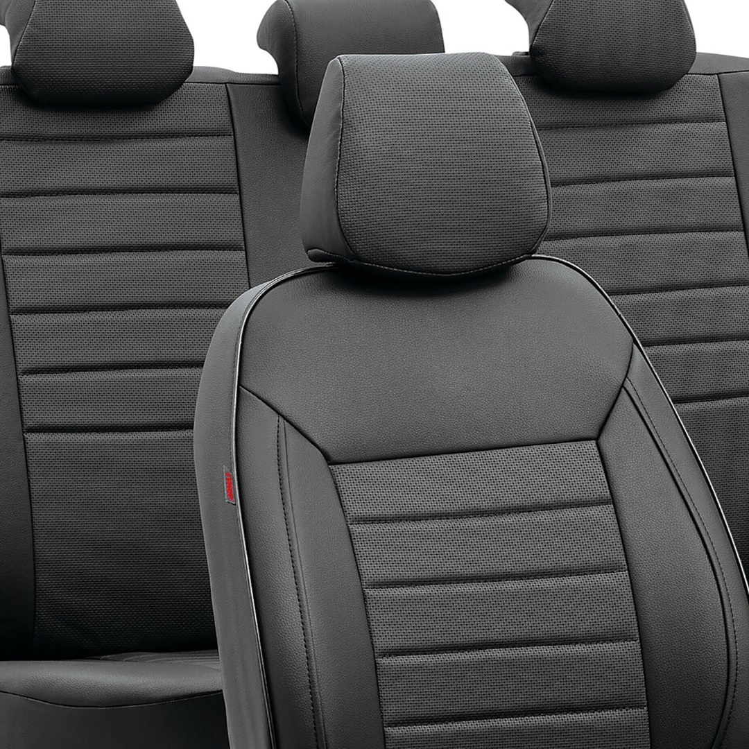 Lampa ΚΑΛΥΜΜΑΤΑ ΚΑΘΙΣΜΑΤΩΝ LUXURY LEATHERETTE ΔΕΡΜΑΤΙΝΗ ΑΦΡΩΔΕΣ ΜΑΥΡΟ -4 ΤΕΜ - Image 2