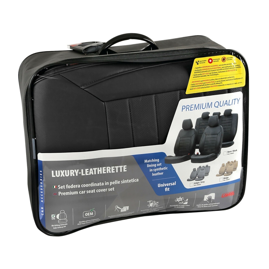 Lampa ΚΑΛΥΜΜΑΤΑ ΚΑΘΙΣΜΑΤΩΝ LUXURY LEATHERETTE ΔΕΡΜΑΤΙΝΗ ΑΦΡΩΔΕΣ ΜΑΥΡΟ -4 ΤΕΜ - Image 3