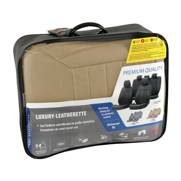 Lampa ΚΑΛΥΜΜΑΤΑ ΚΑΘΙΣΜΑΤΩΝ LUXURY LEATHERETTE ΔΕΡΜΑΤΙΝΗ ΑΦΡΩΔΕΣ ΜΠΕΖ - 4 ΤΕΜ. - Image 2