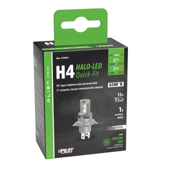 Lampa ΛΑΜΠΑ LED H4 12V 6.500K P43t ΘΕΡΜΟ 2.000lm/2.400lm+ΨΥΧΡΟ1.500/2.000lm 25W HALO LED QUICK FIT ALIEN SERIES LAMPA - 1 ΤΕΜ. - Image 4