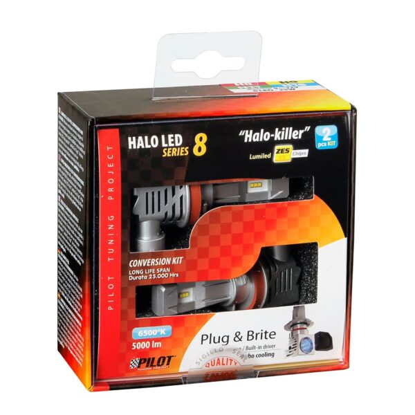 Lampa H8 / H9 / H1 1 / H16 ΛΑΜΠΑ 9-32V 6.500K 5.000lm 50W PGJ19-X HALO LED SERIE 8 HALO-KILLER 6LED ZES LED KIT - 2 ΤΕΜ. - Image 3
