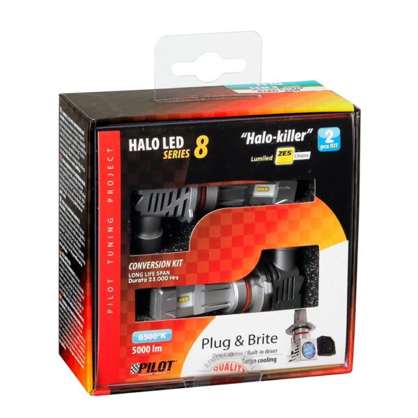 Lampa H10 / HB3 9005 ΛΑΜΠΑ 9-32V 6.500K 5.000lm 50W P20d HALO LED SERIE 8 HALO-KILLER 6LED ZES LED KIT - 2 ΤΕΜ. - Image 3