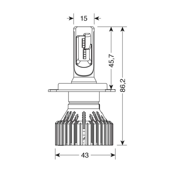 Lampa H4 9-32V 6.500K 8.000lm 60W P43t HALO LED SERIE 6 STANDARD 16LED ZES 2ΤΕΜ. LED KIT - Image 4