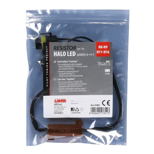 Lampa ΑΝΤΙΣΤΑΣΗ CAN-BUS ΓΙΑ HALO LED H8/H9/H11/H16 9-32V SERIES 4-11 (ΑΝΤΙΣΤΑΣΗ-ΨΕΥΤΗΣ-CANCELLER) 1ΤΕΜ. - Image 2