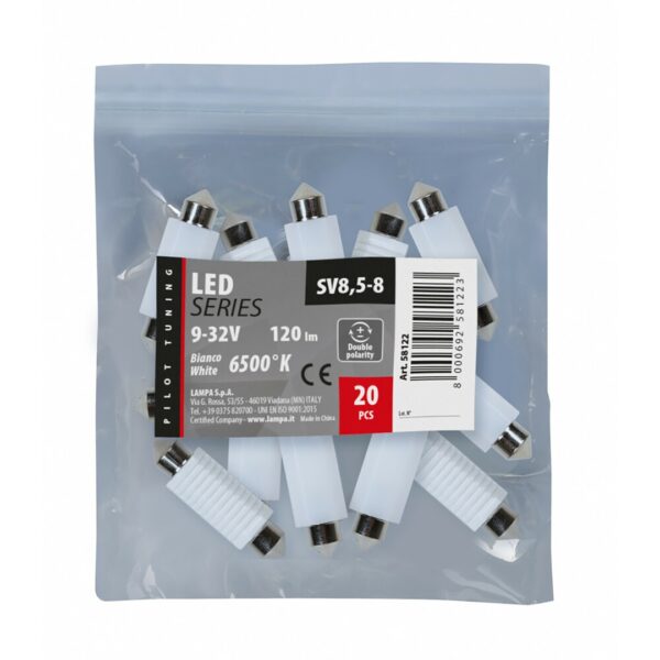 Lampa ΛΑΜΠΑΚΙ ΠΛΑΦΟΝΙΕΡΑΣ 9-32V SV8,5-8 12x41mm 120lm MEGA-LED CAN-BUS ΛΕΥΚΟ - 20 TEM. - Image 3