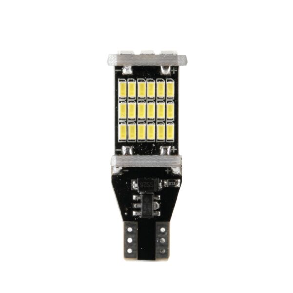 Lampa T15 12-18V W2,1x9,5d 6.500K 360lm 45SMD LED ΛΕΥΚΟ (ΚΑΡΦΩΤΟ-ΔΙΠΛΗΣ ΠΟΛΙΚΟΤΗΤΑΣ) 2ΤΕΜ. - Image 2