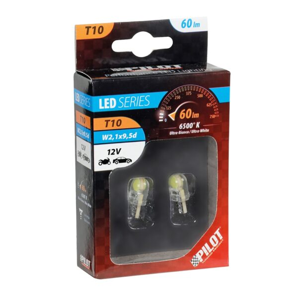Lampa T10 W5W 12V W2,1x9,5d 6.500K 60lm 6COB LED ΛΕΥΚΟ (ΚΑΡΦΩΤΟ) 2ΤΕΜ. - Image 2