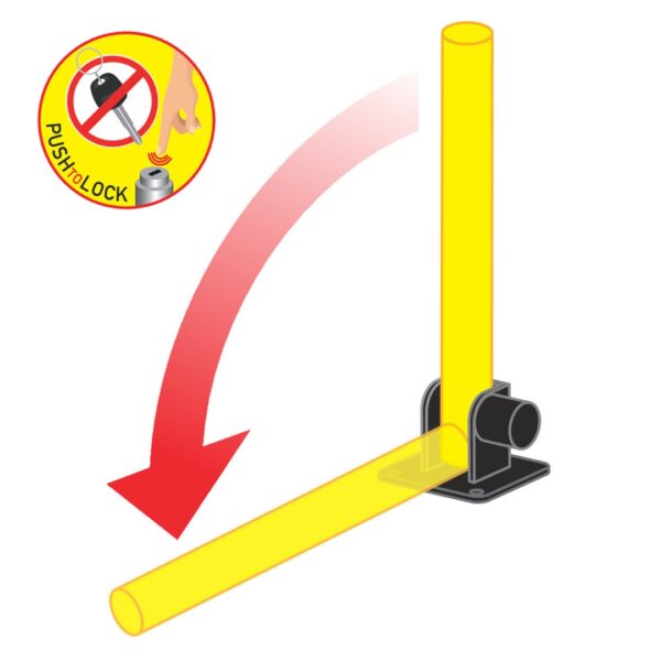 Lampa ΜΠΑΡΑ ΣΤΑΘΜΕΥΣΗΣ/ΣΤΥΛΟΣ ΠΑΡΚΙΝΓΚ 620 Χ 60 mm ΜΕ ΚΛΕΙΔΙ ΚΑΙ ΒΑΣΗ 130 Χ 110 mm - 1 ΤΕΜ. - Image 2