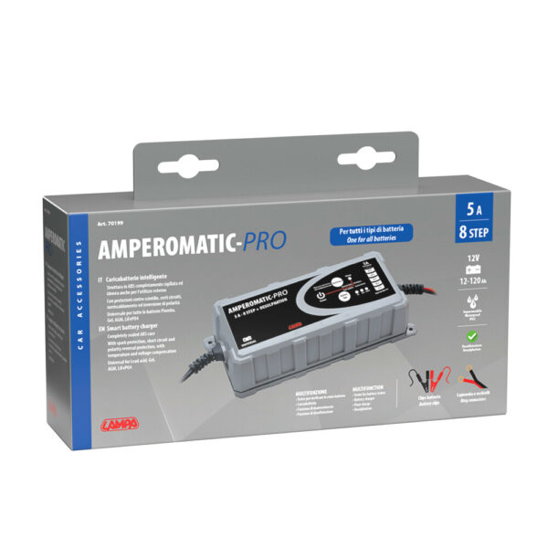 Lampa ΦΟΡΤΙΣΤΗΣ ΜΠΑΤΑΡΙΑΣ AMPEROMATIC PRO 12V 5A 12>120Ah GEL/STD/SMF/AGM/EFB/LiFePo4 - Image 3