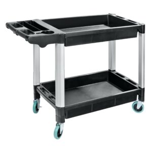 Lampa ΤΡΟΛΕΙ ΕΡΓΑΛΕΙΩΝ (TROLLEY) 2 ΕΠΙΠΕΔΩΝ ΜΕ 4 ΡΟΔΕΣ ΠΛΑΣΤΙΚΟ(PP)/ ΑΛΟΥΜΙΝΙΟ ΓΙΑ ΑΠΟΘΗΚΕΥΣΗ ΚΑΙ ΜΕΤΑΦΟΡΑ
