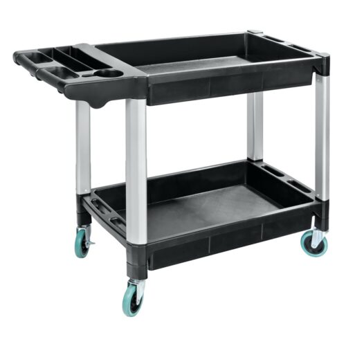 Lampa ΤΡΟΛΕΙ ΕΡΓΑΛΕΙΩΝ (TROLLEY) 2 ΕΠΙΠΕΔΩΝ ΜΕ 4 ΡΟΔΕΣ ΠΛΑΣΤΙΚΟ(PP)/ ΑΛΟΥΜΙΝΙΟ ΓΙΑ ΑΠΟΘΗΚΕΥΣΗ ΚΑΙ ΜΕΤΑΦΟΡΑ