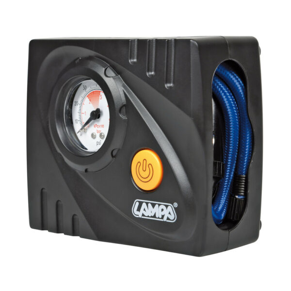 Lampa Κομπρεσέρ Ελαστικών 12V 450ml με υγρό επισκευής 450ml Μανόμετρο ΚΑΙ Μετρητή Πίεσης - Image 3
