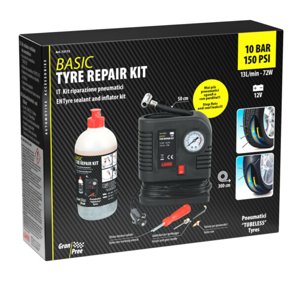 Lampa ΚΟΜΠΡΕΣΕΡ ΑΕΡΑ BASIC TYRE REPAIR KIT ΜΕ ΥΓΡΟ ΕΠΙΣΚΕΥΗΣ ΕΛΑΣΤΙΚΩΝ 500ml ΜΕ ΜΑΝΟΜΕΤΡΟ 12V 300cmΚΑΛΩΔΙΟ LAMPA - 1 Tεμ. - Image 4