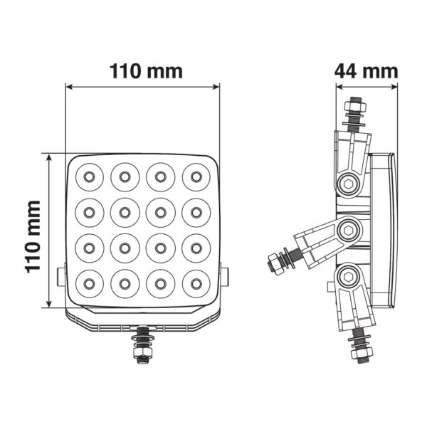 Lampa ΠΡΟΒΟΛΕΑΣ WL-26 16LED 48W 3300lm 10-30V 110x110x44 mm 3 ΘΕΣΕΩΝ ΜΕ ΦΩΣ ΔΙΑΘΛΑΣΗΣ -1ΤΕΜ. - Image 3