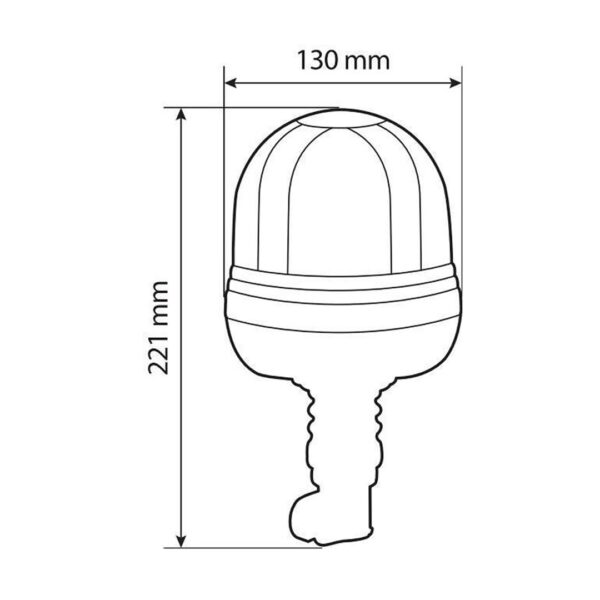 Lampa ΦΑΡΟΣ ΠΕΡΙΣΤΡΕΦΟΜΕΝΟΣ 16LED RL-10 9-32V 3 ΛΕΙΤΟΥΡΓΙΩΝ ΒΙΔΩΤΟΣ ΕΛΑΣΤΙΚΟΣ ΠΟΡΤΟΚΑΛΙ 130x221mm - Image 4