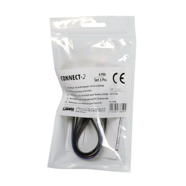 Lampa ΑΝΤΑΛΛΑΚΤΙΚΗ ΦΙΣΑ CONNECT-2 ΜΕ 4 PIN ΓΙΑ ΤΑΙΝΙΑ LED RGB 16cm 3 ΤΕΜ. - Image 3
