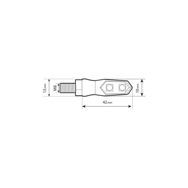 Lampa ΦΛΑΣ MOTO NIX 12V LED SMD 42x13mm ΜΑΥΡΟ LAMPA - 2 τεμ. - Image 2