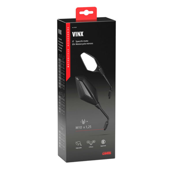 Lampa ΚΑΘΡΕΠΤΕΣ MOTO VINX M10x1,25 DX+SX ΣΕ ΜΑΥΡΟ ΧΡΩΜΑ LAMPA - 2 ΤΕΜ. - Image 2