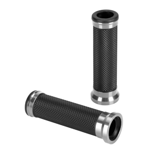 Lampa ΧΕΡΟΥΛΙΑ MOTO ALU GRIP  ΜΑΥΡΟ/ΑΣΗΜΙ ΧΡΩΜΑ 22mm+25mm 12cm LAMPA – 2 τεμ.