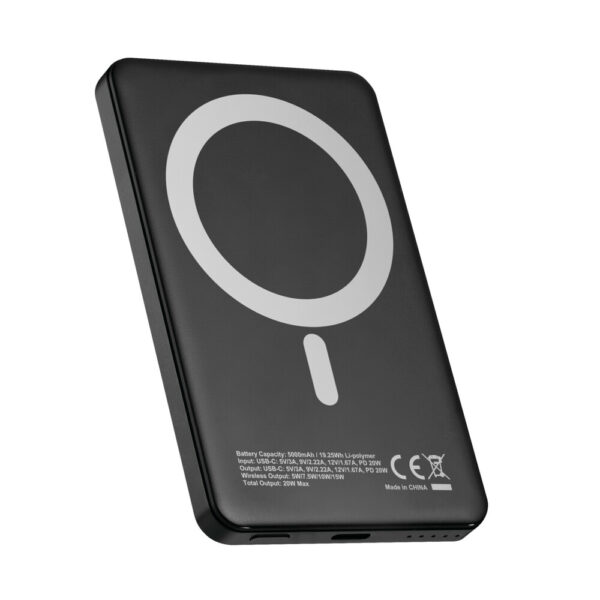 Optiline Μαγνητικός, Φορητός Φορτιστής - Power bank Mag Power 5000 της σειράς Optiline για Ασύρματη και Ενσύρματη  φόρτιση συσκευών με θύρα USB Type C 15W και MagSafe τεχνολογία