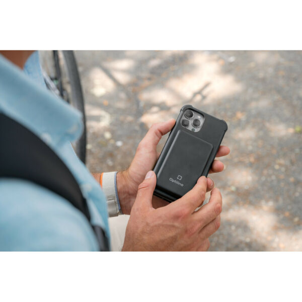 Optiline Μαγνητικός, Φορητός Φορτιστής - Power bank Mag Power 5000 της σειράς Optiline για Ασύρματη και Ενσύρματη  φόρτιση συσκευών με θύρα USB Type C 15W και MagSafe τεχνολογία - Image 4