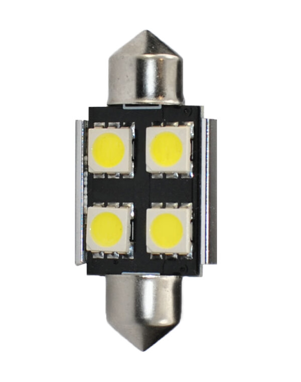 M-Tech ΛΑΜΠΑΚΙΑ ΠΛΑΦΟΝΙΕΡΑΣ C5W 24V 0,24W SV8,5 36mm CAN-BUS 4xSMD5050 PREMIUM ΛΕΥΚΟ 1ΤΕΜ M-TECH
