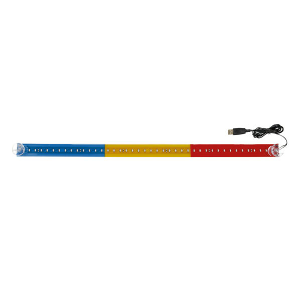 Lampa ΣΗΜΑΙΑ ΡΟΥΜΑΝΙΑΣ ΦΩΤΙΖΟΜΕΝΗ 42LED 60cm 24V ΜΕ ΒΕΝΤΟΥΖΑ & USB  ΜΕ ΚΑΛΩΔΙΟ 150cm LAMPA -  1 Τεμ.