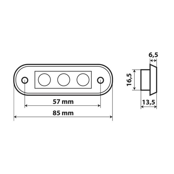 Lampa ΦΩΣ ΟΓΚΟΥ 3LED ΛΕΥΚΟ SMD 12/24V 85mm LAMPA - 20ΤΕΜ. - Image 4