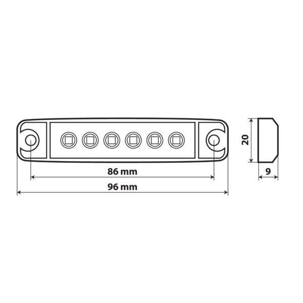 Lampa ΦΩΣ ΟΓΚΟΥ 6LED ΛΕΥΚΟ SMD 12/24V 96mm 20ΤΕΜ. - Image 2
