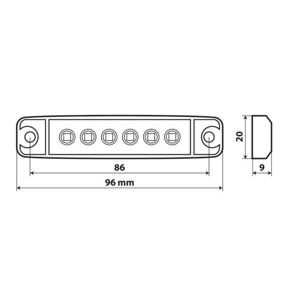 Lampa ΦΩΣ ΟΓΚΟΥ 6LED ΠΟΡΤΟΚΑΛΙ SMD 12/24V 96mm 20ΤΕΜ. - Image 3