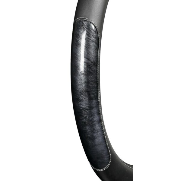 Lampa ΚΑΛΥΜΜΑ ΤΙΜΟΝΙΟΥ ΦΟΡΤΗΓΟΥ PEARL BLACK ΔΕΡΜΑΤΙΝΗ ΜΑΥΡΟ (S) 42-44cm ΟΙΚΟΛΟΓΙΚΟ ΚΑΙ ΑΟΣΜΟ - Image 3