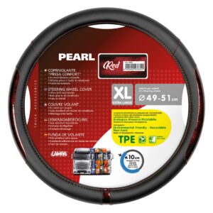 Lampa ΚΑΛΥΜΜΑ ΤΙΜΟΝΙΟΥ ΦΟΡΤΗΓΟΥ PEARL RED ΔΕΡΜΑΤΙΝΗ ΜΑΥΡΟ/ΚΟΚΚΙΝΟ (XL) 49-51cm ΟΙΚΟΛΟΓΙΚΟ ΚΑΙ ΑΟΣΜΟ