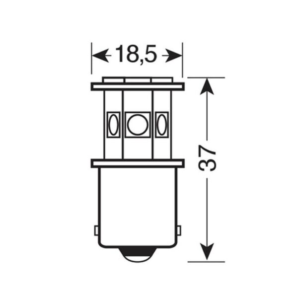 Lampa P21W 24/28V BA15s 100lm HYPER-LED24 ΛΕΥΚΟ (ΜΟΝΟΠΟΛΙΚΟ) BLISTER 1ΤΕΜ. - Image 4