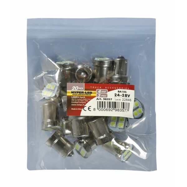 Lampa ΛΑΜΠΑ P21W 24-28V BA15s 40lm HYPER-LED (ΜΟΝΟΠΟΛΙΚΟ)LAMPA - 20 ΤΕΜ. - Image 4