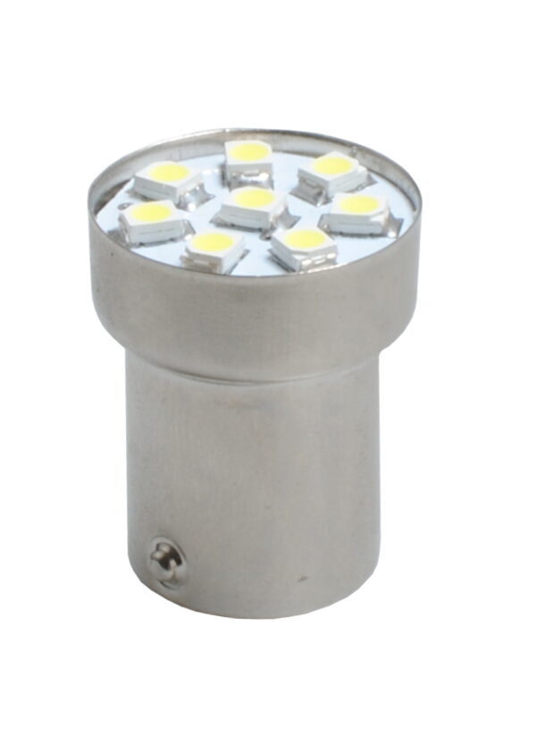 M-Tech R5W/R10W 24V BA15s LED 8xSMD3528 ΚΟΚΚΙΝΟ (ΜΟΝΟΠΟΛΙΚΟ) HEAVY DUTY 1ΤΕΜ. M-TECH