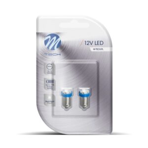 M-Tech ΛΑΜΠΑΚΙΑ T4W 12V 0,24W BA9s (ΜΙΝΙΟΝ) LED 4xSMD2835 ΜΠΛΕ BLISTER M-TECH - 2 τεμ.