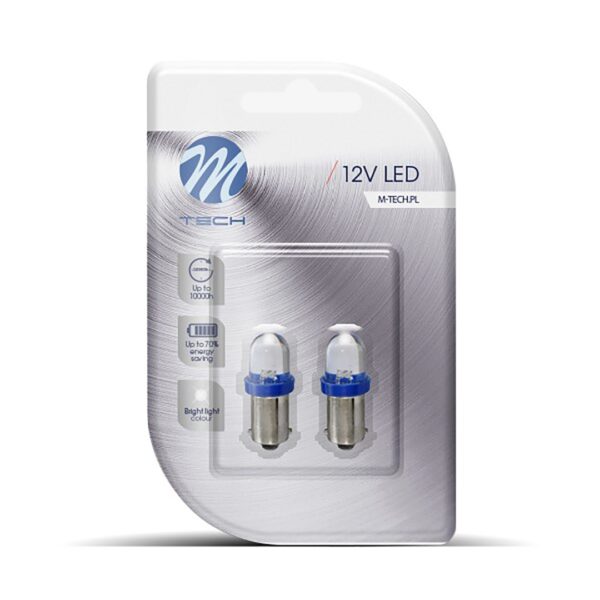 M-Tech T4W 12V 0,32W BA9s (ΜΙΝΙΟΝ) LED 1xFlux 8mm ΜΠΛΕ BLISTER 2ΤΕΜ. - Image 3