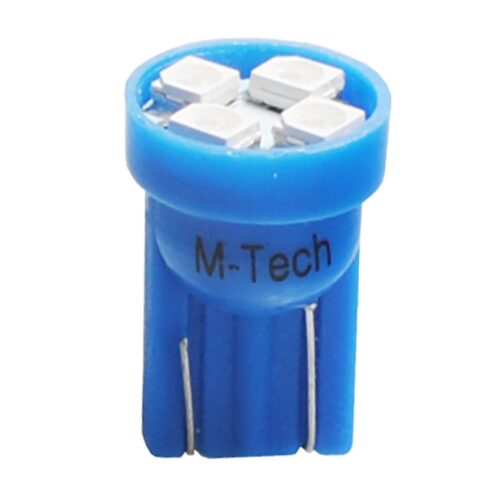 M-Tech T10 W5W 12V W2,1×9,5d LED 4xSMD3528 ΜΠΛΕ (ΚΑΡΦΩΤΟ ΑΚΑΛΥΚΟ) BLISTER 2ΤΕΜ. M-TECH