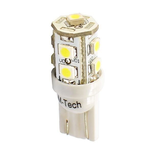 M-Tech T10 W5W 12V W2,1x9,5d LED 9xSMD3528 ΜΠΛΕ (ΚΑΡΦΩΤΟ ΑΚΑΛΥΚΟ) BLISTER 2ΤΕΜ. M-TECH