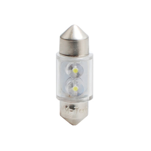 M-Tech ΛΑΜΠΑΚΙΑ ΠΛΑΦΟΝΙΕΡΑΣ C5W/C10W 12V 0,26W SV8,5 31mm LED 2xFlux 3mm ΛΕΥΚΟ BLISTER 2ΤΕΜ