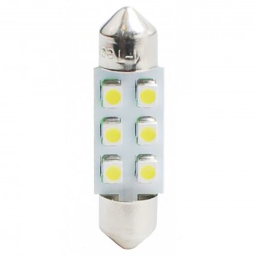 M-Tech ΛΑΜΠΑΚΙΑ ΠΛΑΦΟΝΙΕΡΑΣ C5W/C10W 12V 0,48W SV8,5 36mm LED 6xSMD3528 ΜΠΛΕ BLISTER 2ΤΕΜ. M-TECH