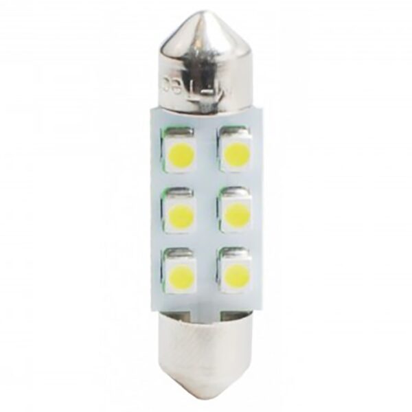 M-Tech ΛΑΜΠΑΚΙΑ ΠΛΑΦΟΝΙΕΡΑΣ C5W/C10W 12V 0,48W SV8,5 36mm LED 6xSMD3528 ΜΠΛΕ BLISTER 2ΤΕΜ. M-TECH