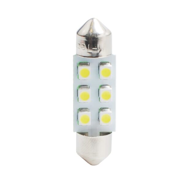 M-Tech ΛΑΜΠΑΚΙΑ ΠΛΑΦΟΝΙΕΡΑΣ C5W/C10W 12V 0,48W SV8,5 36mm LED 6xSMD3528 ΚΙΤΡΙΝΟ BLISTER 2ΤΕΜ. M-TECH