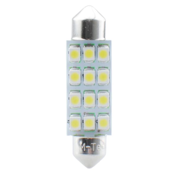 M-Tech ΛΑΜΠΑΚΙΑ ΠΛΑΦΟΝΙΕΡΑΣ C5W/C10W 12V SV8.5 41mm 1,5W 12xSMD2835 LED OSRAM ΜΠΛΕ  BLISTER 2ΤΕΜ. M-TECH