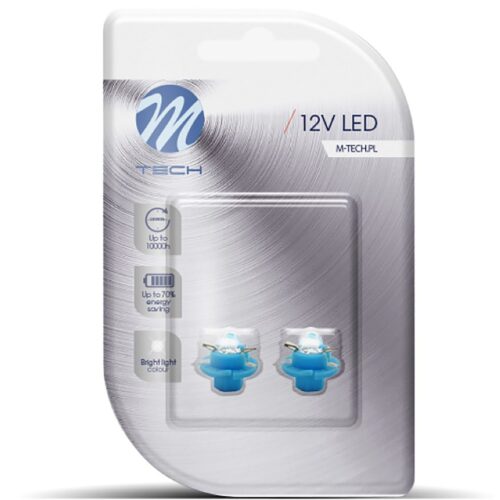 M-Tech BAX 12V B8,4d 0,2W LED 1xFLUX 5mm ΜΠΛΕ BLISTER 2ΤΕΜ. M-TECH