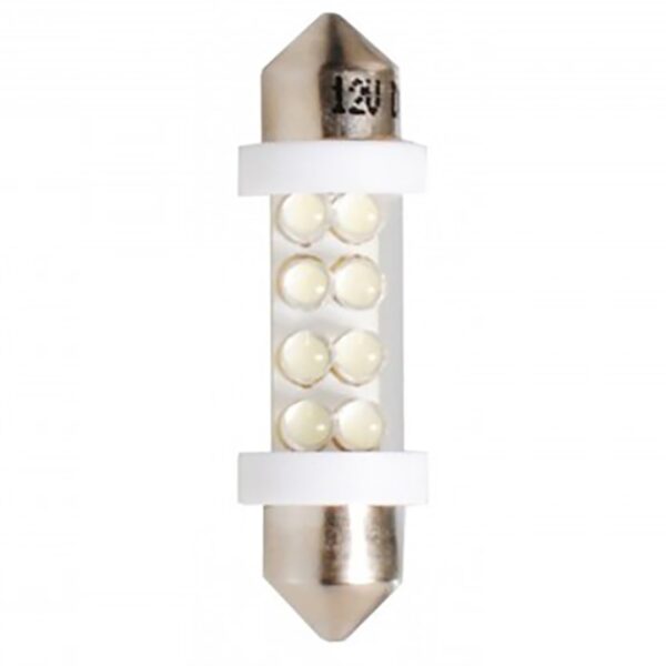 M-Tech ΛΑΜΠΑΚΙΑ ΠΛΑΦΟΝΙΕΡΑΣ C5W/C10W 12V 0,47W SV8,5 36mm LED 8xLED 3mm ΛΕΥΚΟ BLISTER 2ΤΕΜ. M-TECH