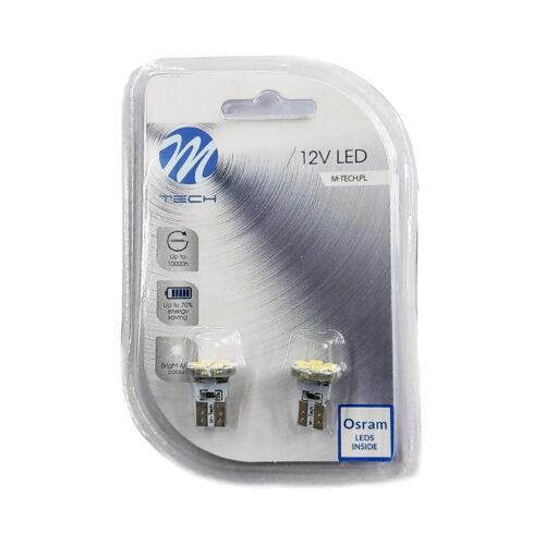 M-Tech R5W/R10W 12V BA15s LED 3xSMD5050 ΛΕΥΚΟ (ΜΟΝΟΠΟΛΙΚΟ) BLISTER 2ΤΕΜ. M-TECH