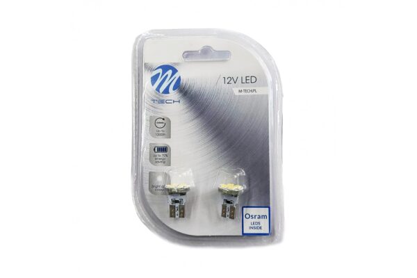 M-Tech R5W/R10W 12V BA15s LED 3xSMD5050 ΛΕΥΚΟ (ΜΟΝΟΠΟΛΙΚΟ) BLISTER 2ΤΕΜ. M-TECH