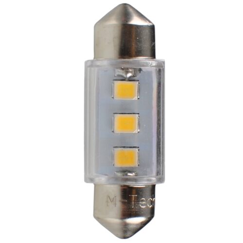 M-Tech ΛΑΜΠΑΚΙΑ ΠΛΑΦΟΝΙΕΡΑΣ C5W/C10W 12V SV8.5 36mm 0,38W 3xSMD2835 LED OSRAM ΛΕΥΚΟ  BLISTER 2ΤΕΜ. M-TECH