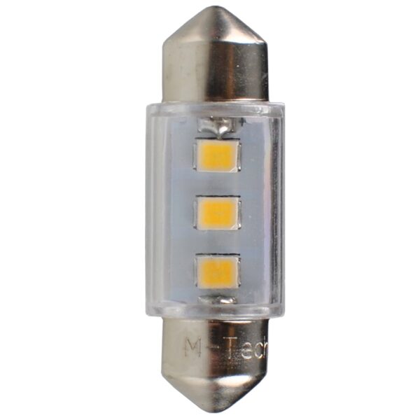 M-Tech ΛΑΜΠΑΚΙΑ ΠΛΑΦΟΝΙΕΡΑΣ C5W/C10W 12V SV8.5 36mm 0,38W 3xSMD2835 LED OSRAM ΛΕΥΚΟ  BLISTER 2ΤΕΜ. M-TECH